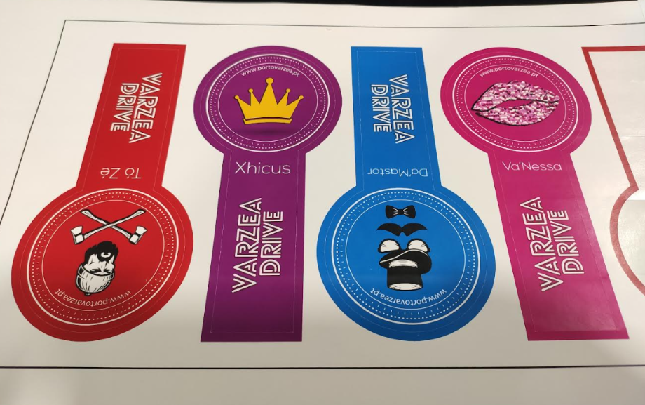 Varzea Drive product labels printed — Tó Zé, Xhicus, Da'Mastor, Va'Nessa
